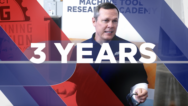 Picture of UTK professor Tony Schmitz behind text that says "3 years"